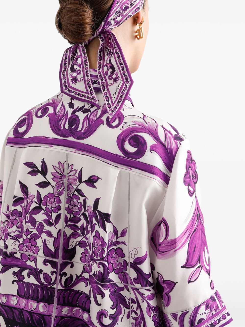 Dolce & Gabbana Silk shirt with maiolica print Dolce & Gabbana