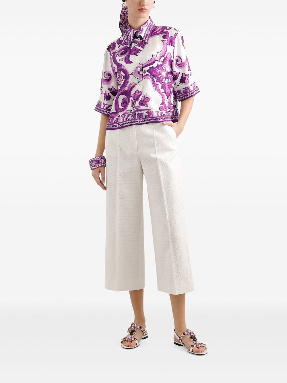 Dolce & Gabbana Silk shirt with maiolica print Dolce & Gabbana