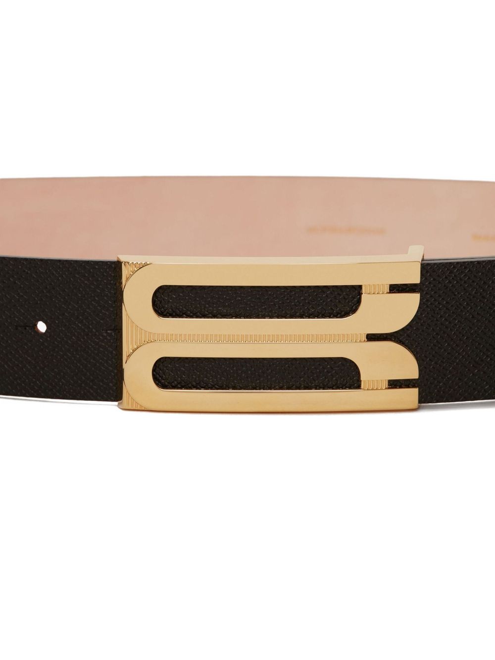 Victoria Beckham Jumbo Frame Belt In Black Grained Leather Victoria Beckham