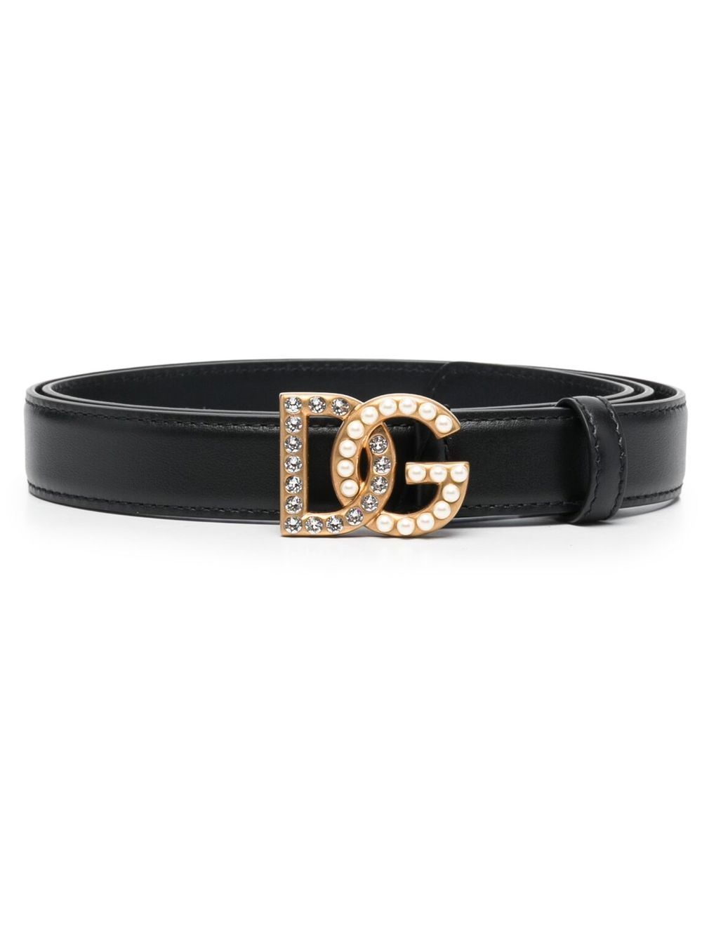 Dolce & Gabbana DG-logo embellished leather belt Dolce & Gabbana