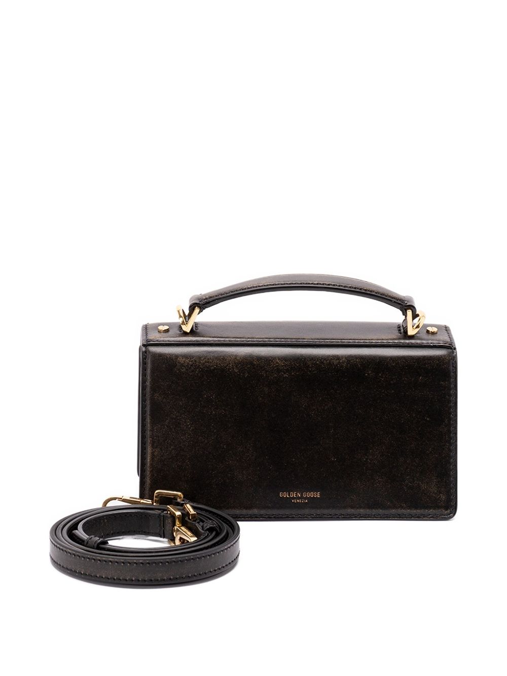 Golden Goose Venezia Bag in boarded leather with gold details Golden Goose