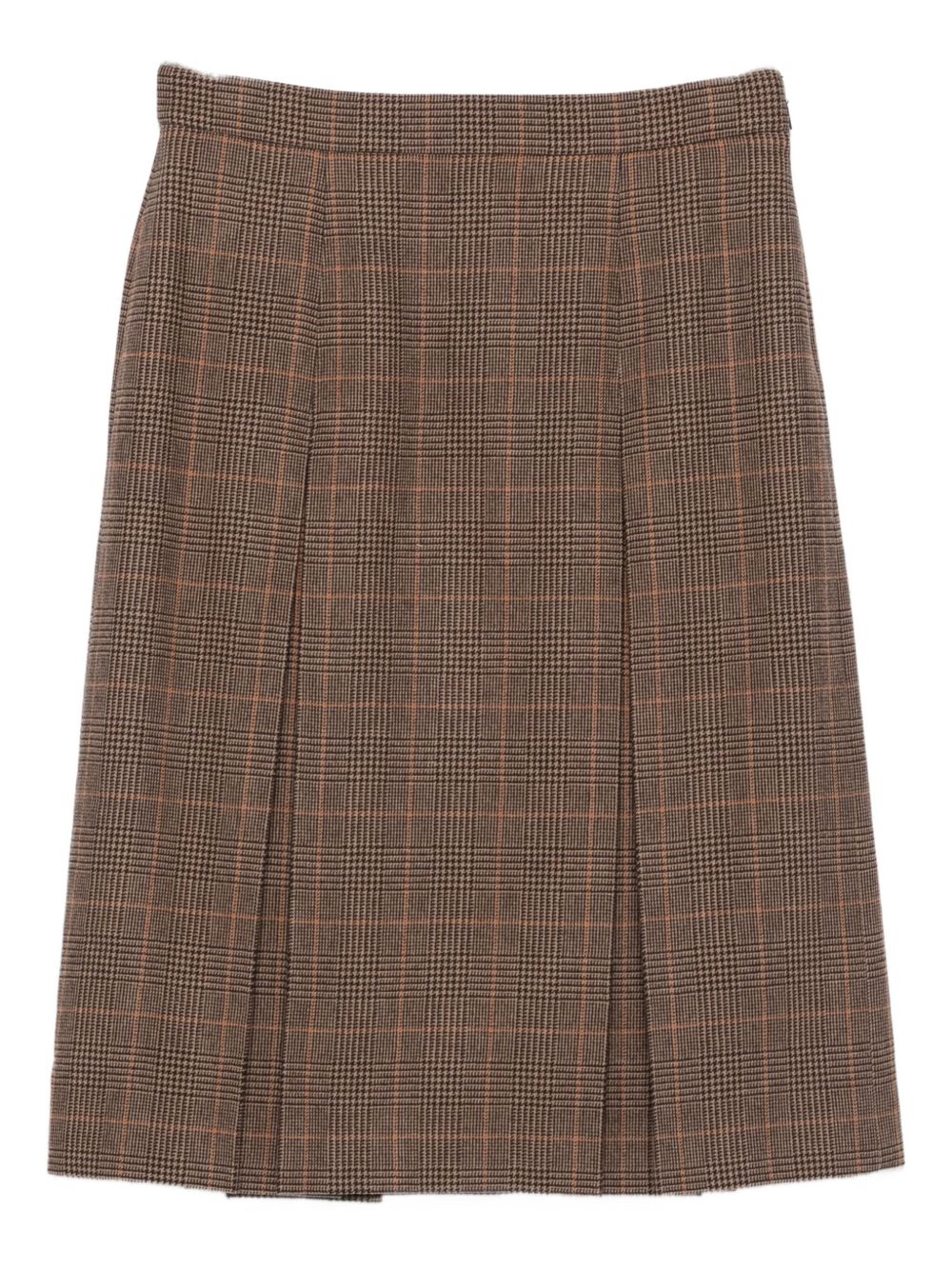 Saint Laurent Prince of Wales wool and cashmere midi skirt Saint Laurent