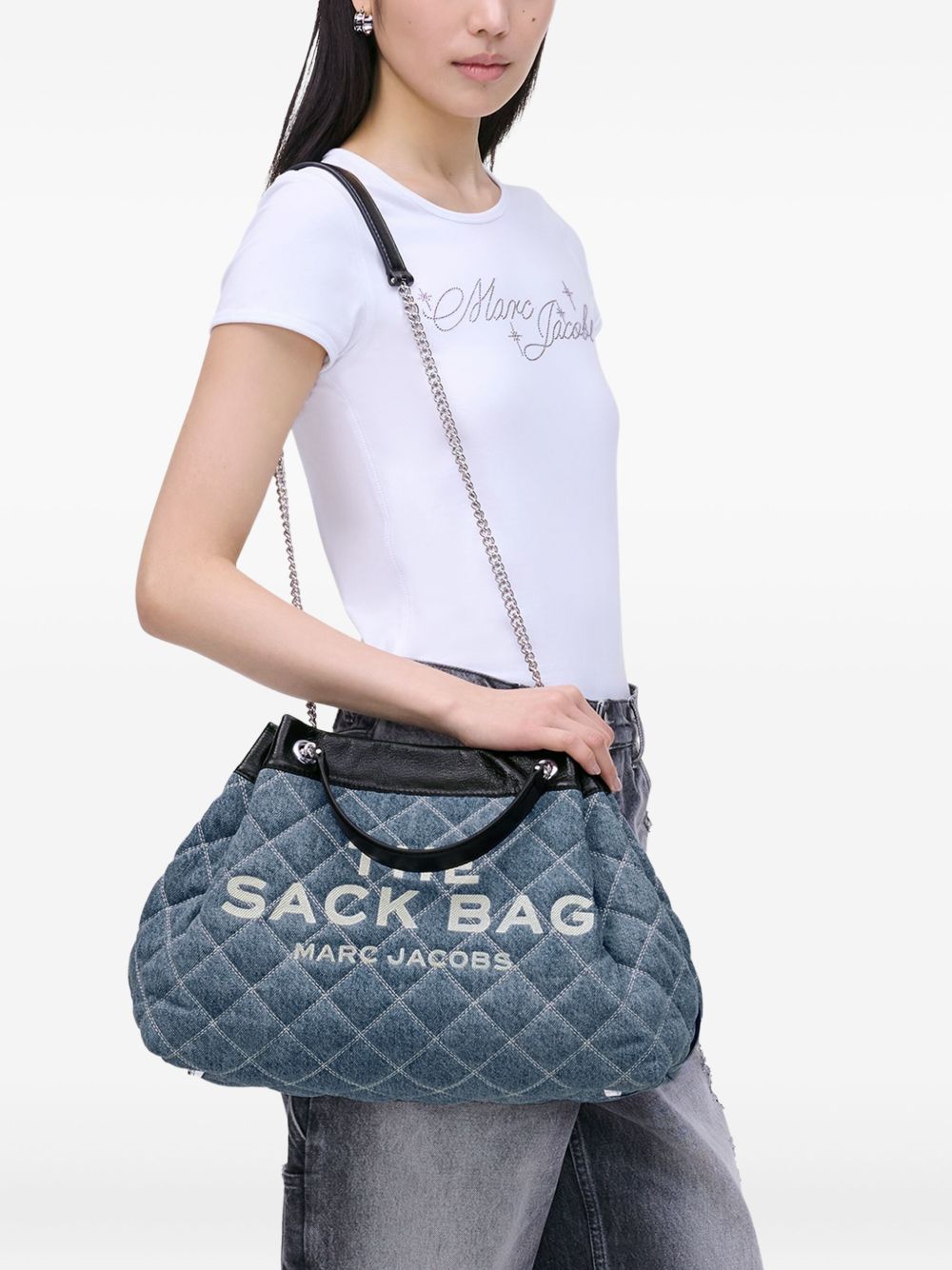 Marc Jacobs The Quilted Denim Large Chain Sack Bag Marc Jacobs