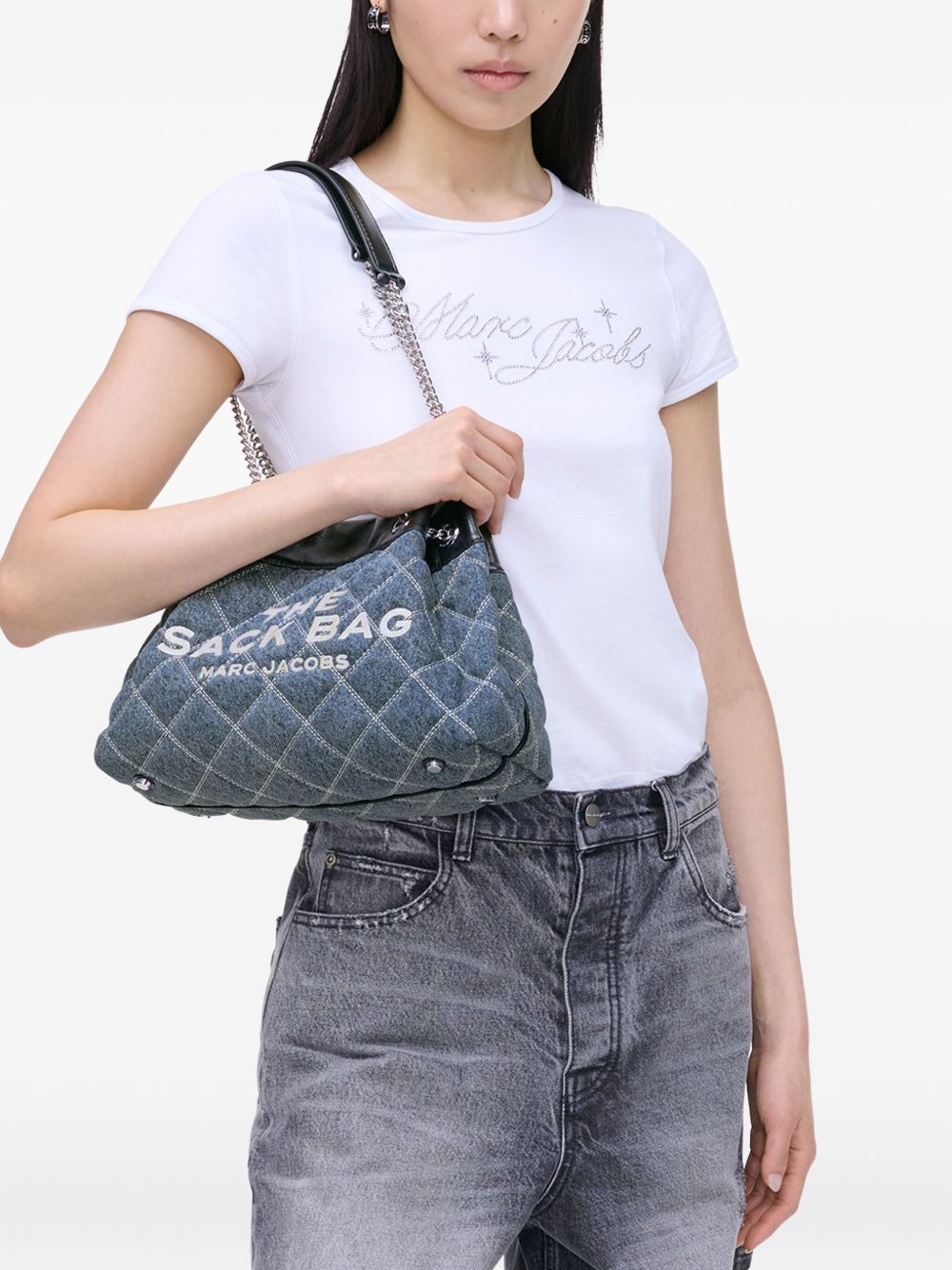 Marc Jacobs The Quilted Denim Chain Sack Bag Marc Jacobs