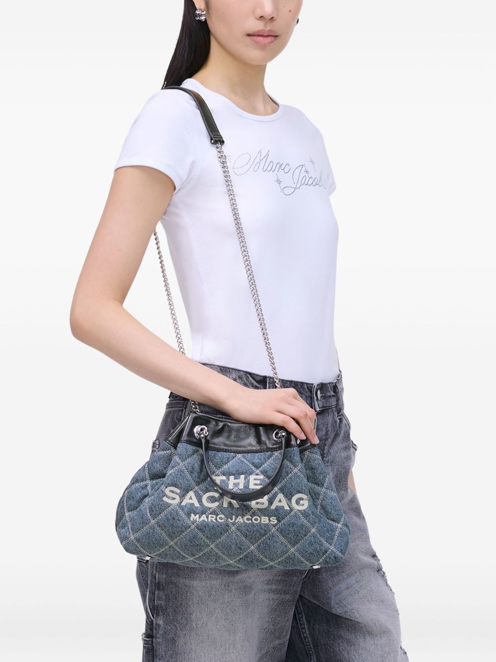 Marc Jacobs The Quilted Denim Chain Sack Bag Marc Jacobs
