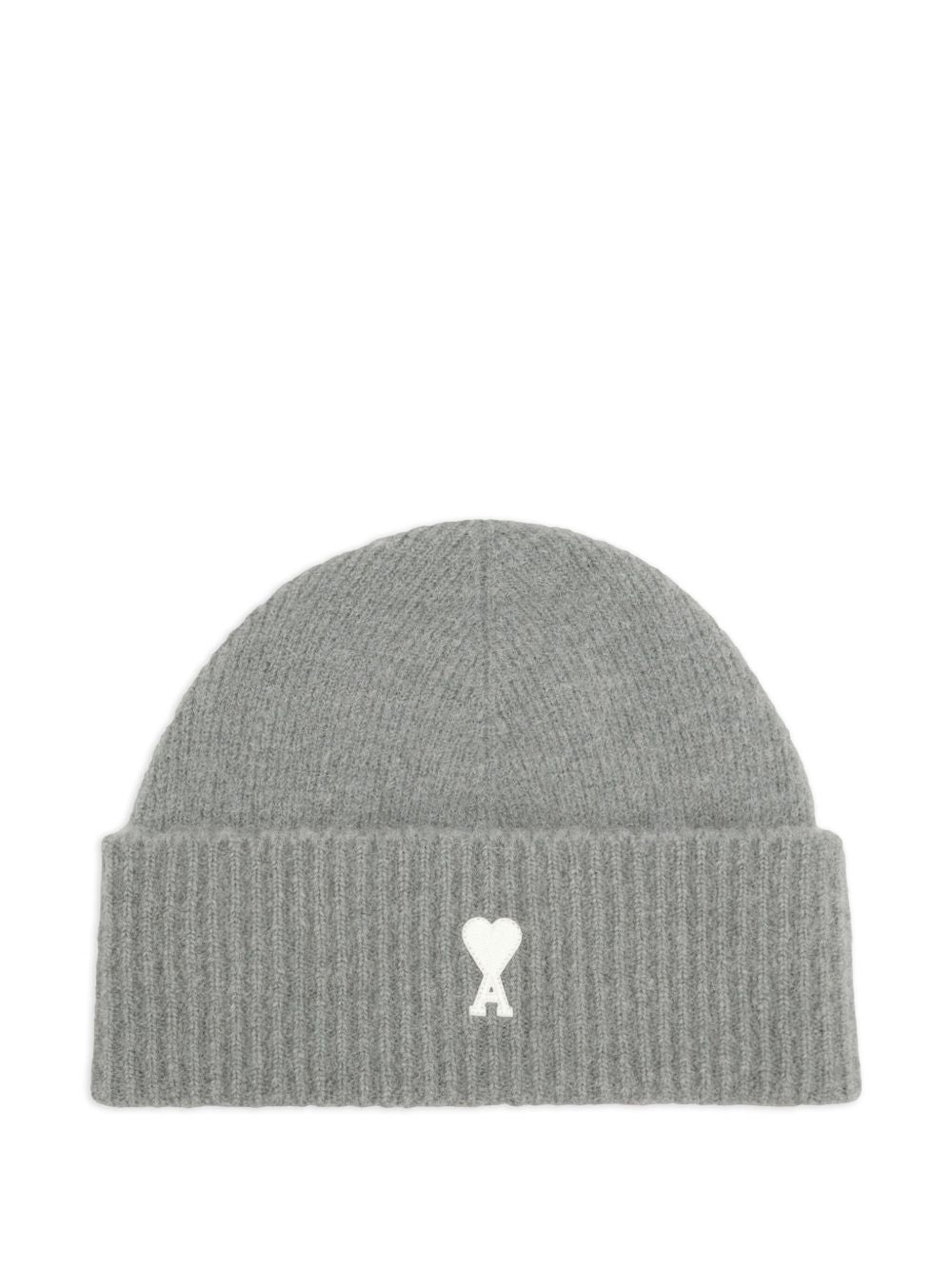 Ami Paris Grey Alpaca Striped Ami De Coeur Beanie Ami Paris