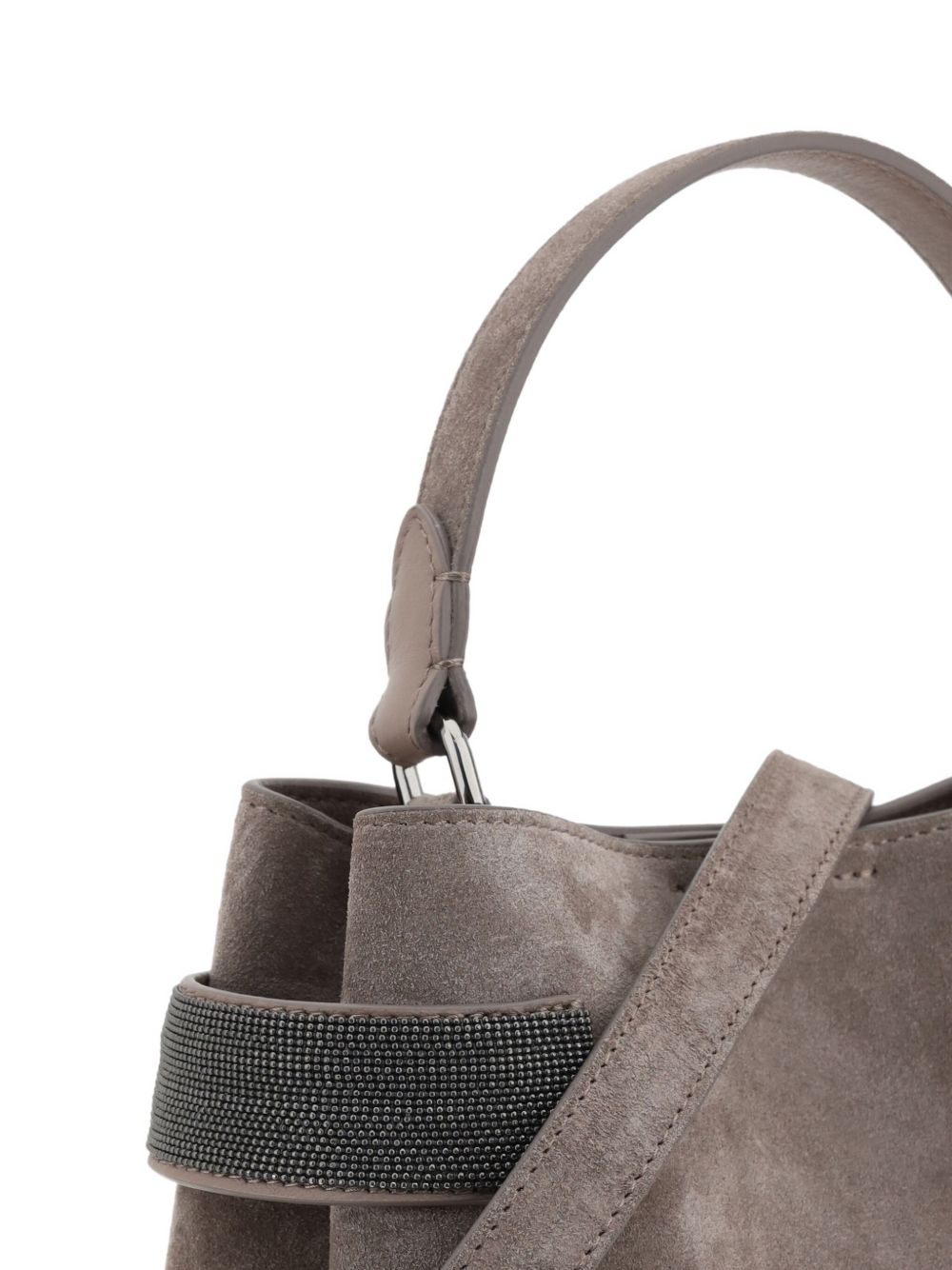 Brunello Cucinelli Essence Small Suede Top-Handle Bag with Precious Bands Brunello Cucinelli