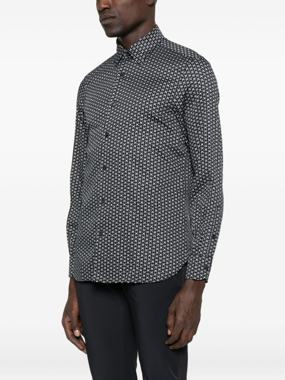 Emporio Armani Stretch cotton shirt with printed pattern Emporio Armani