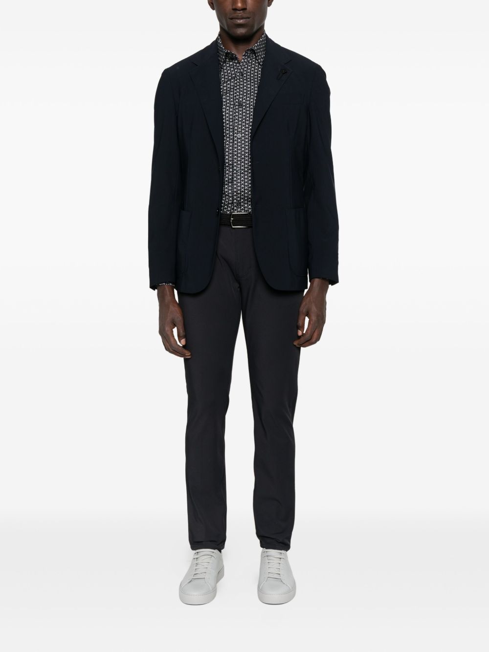 Emporio Armani Stretch cotton shirt with printed pattern Emporio Armani