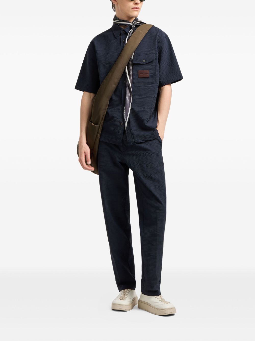 Emporio Armani Seersucker nylon chino trousers Emporio Armani
