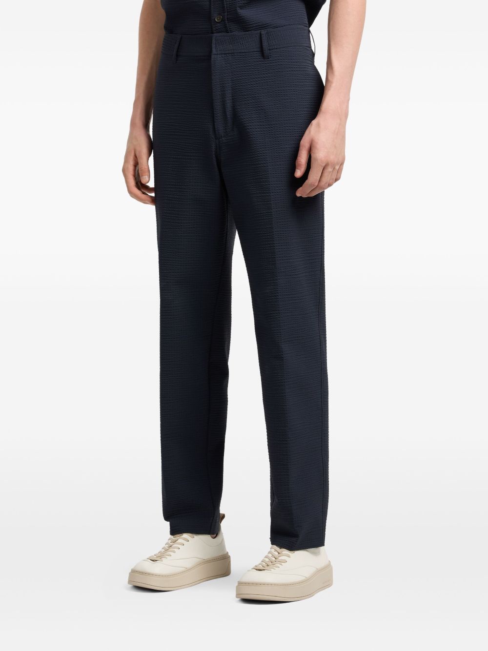 Emporio Armani Seersucker nylon chino trousers Emporio Armani