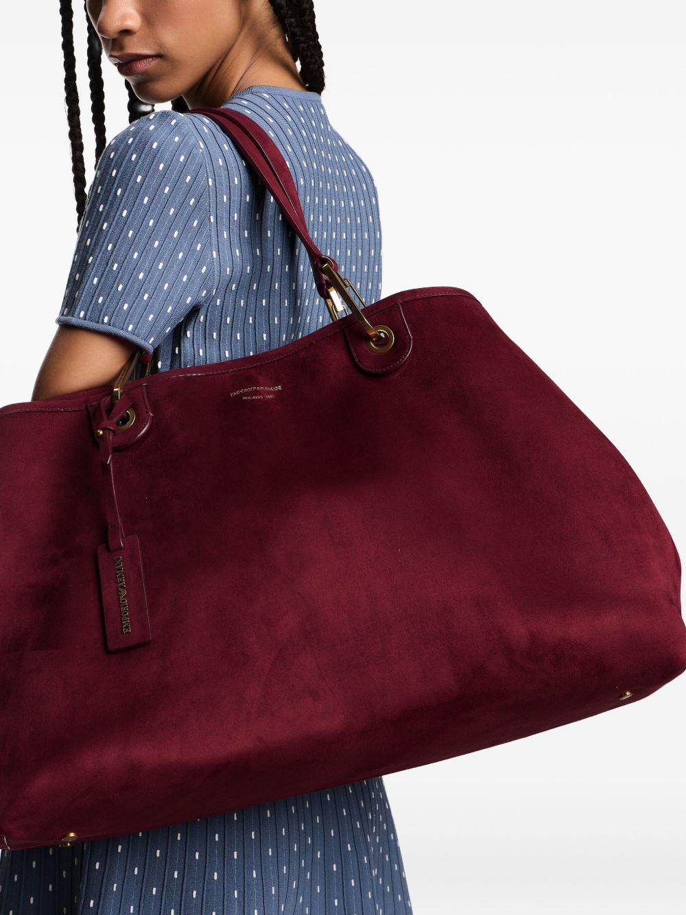 Emporio Armani Large MyEA shopper in imitation suede Emporio Armani