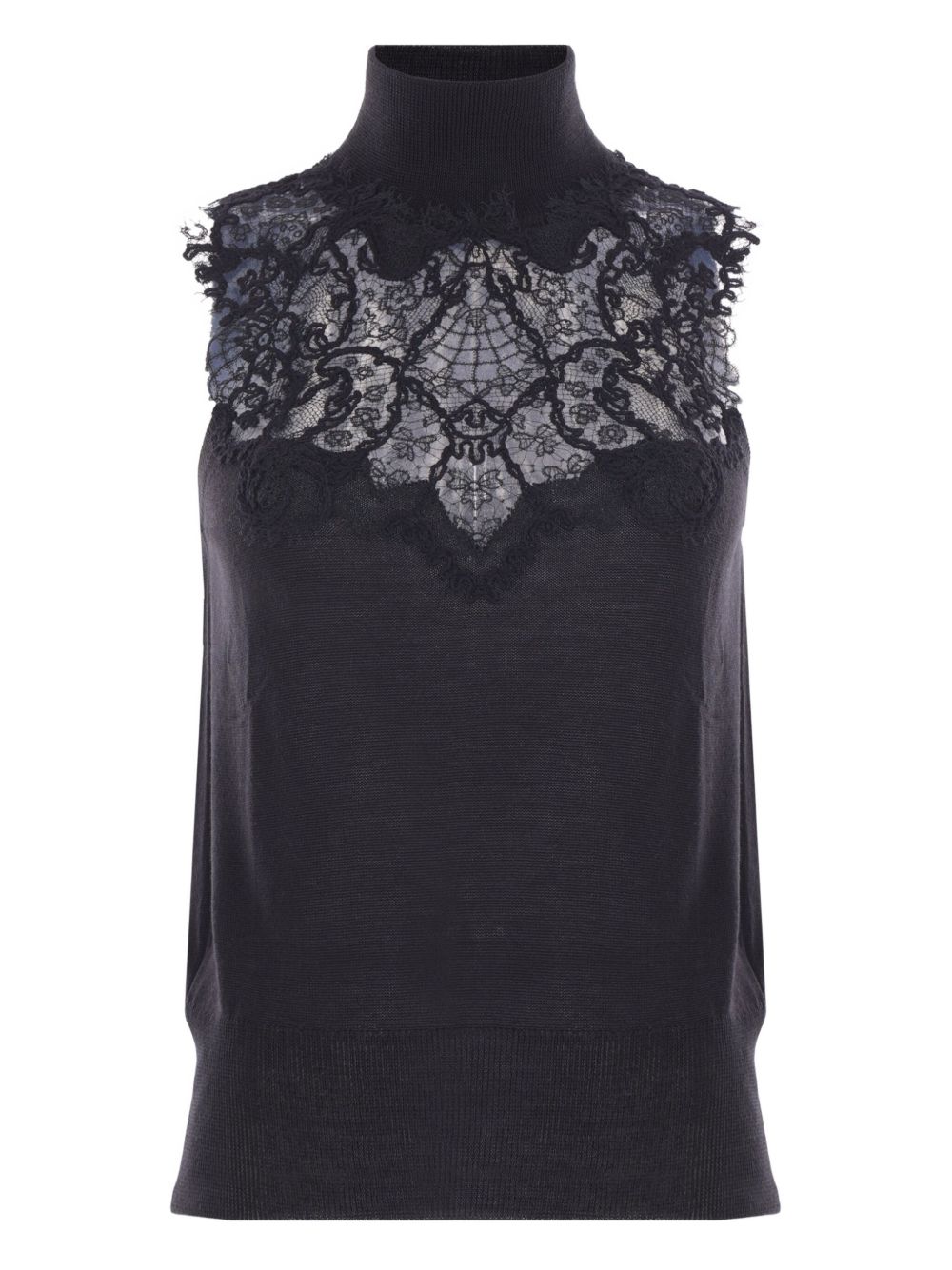Ermanno Scervino Lace-insert turtleneck top Ermanno Scervino