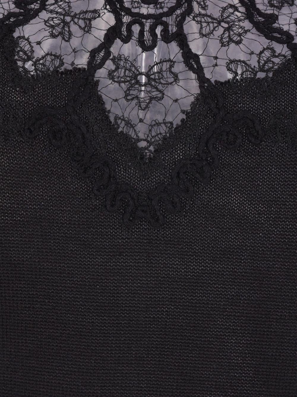 Ermanno Scervino Lace-insert turtleneck top Ermanno Scervino