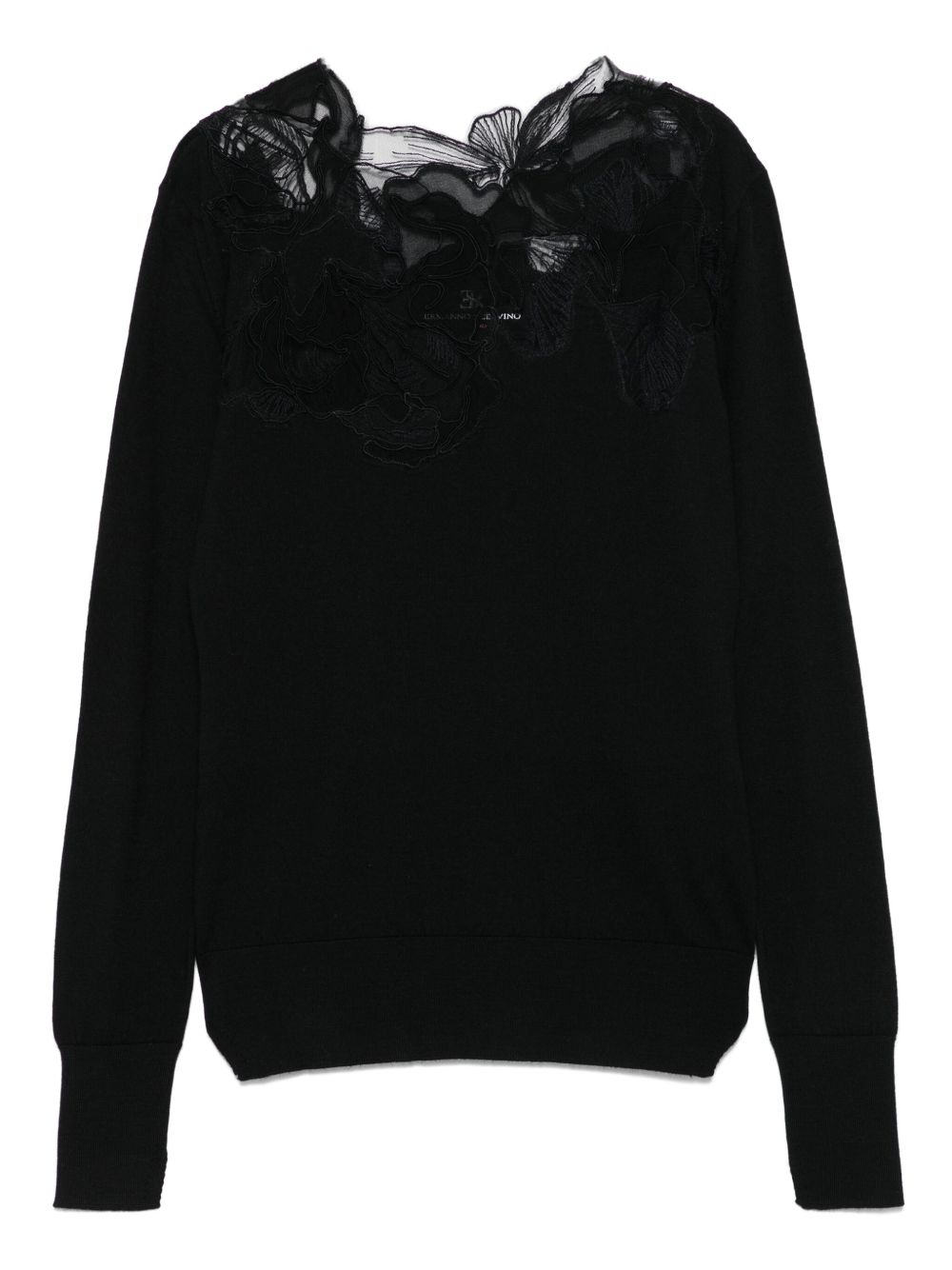 Ermanno Scervino Floral-lace neckline sweater Ermanno Scervino