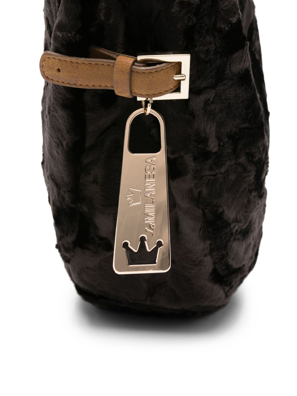La Milanesa Fur-effect half-moon shoulder bag La Milanesa