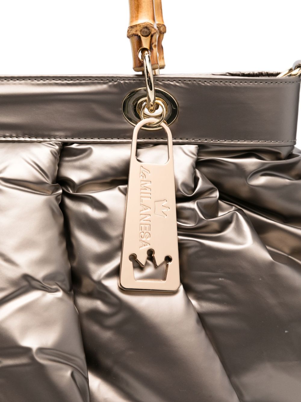 La Milanesa Bamboo-handle quilted tote bag La Milanesa