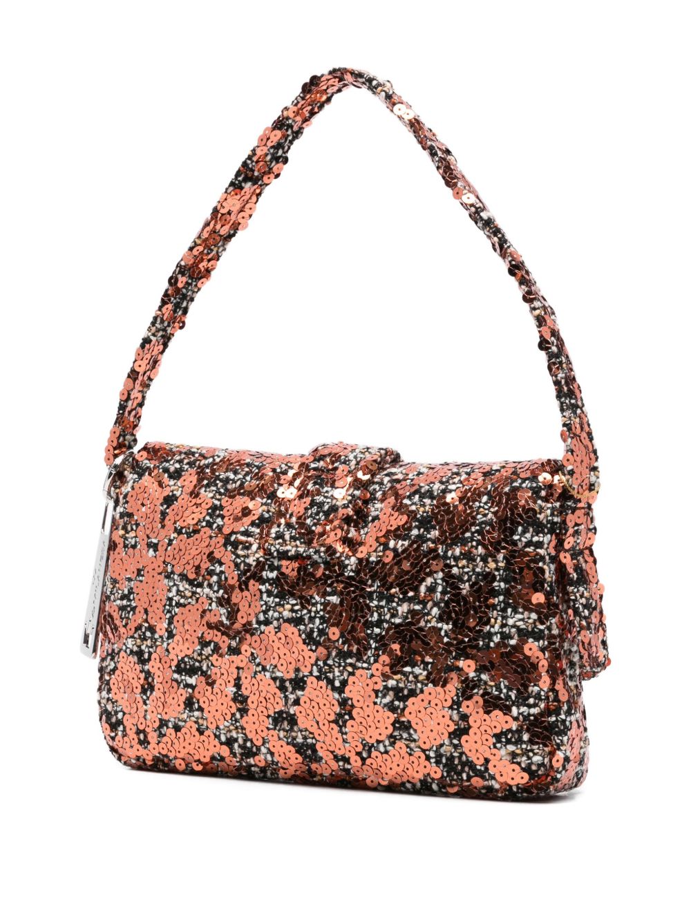 La Milanesa Sequin-embellished buckle shoulder bag La Milanesa