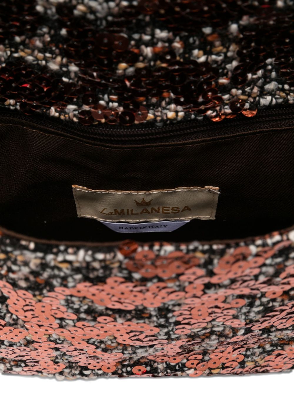 La Milanesa Sequin-embellished buckle shoulder bag La Milanesa