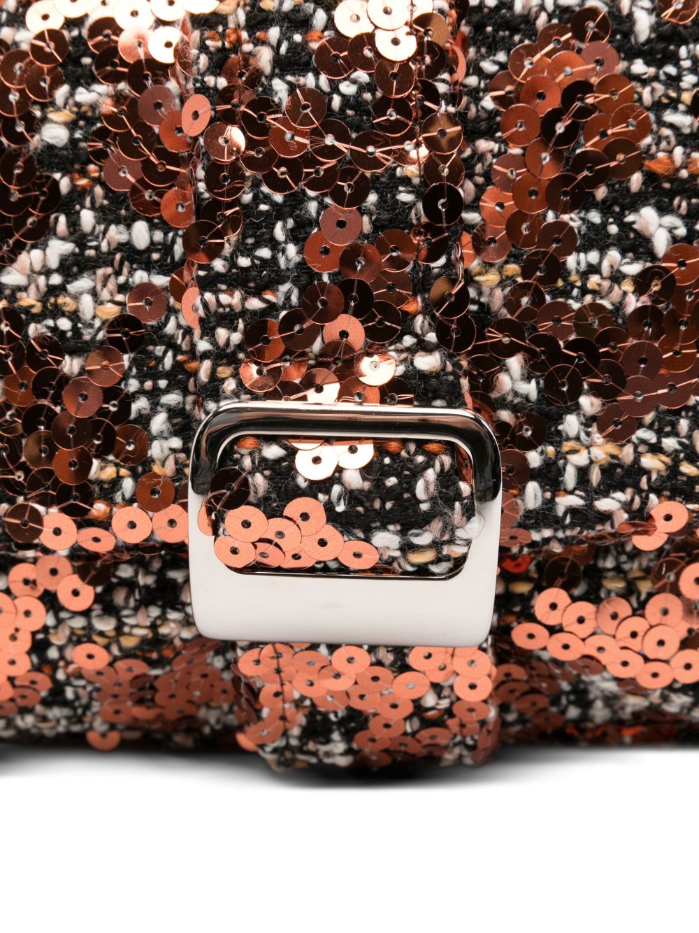 La Milanesa Sequin-embellished buckle shoulder bag La Milanesa