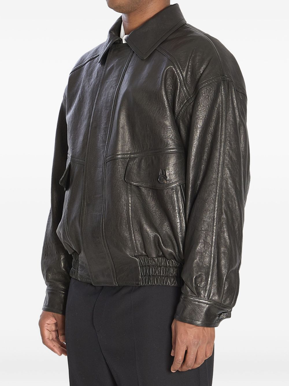 Saint Laurent Leather flap-pocket jacket Saint Laurent
