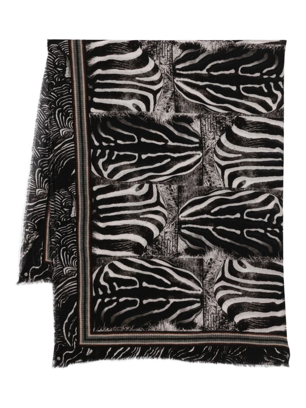 Faliero Sarti Zebra-print fringed scarf Faliero Sarti