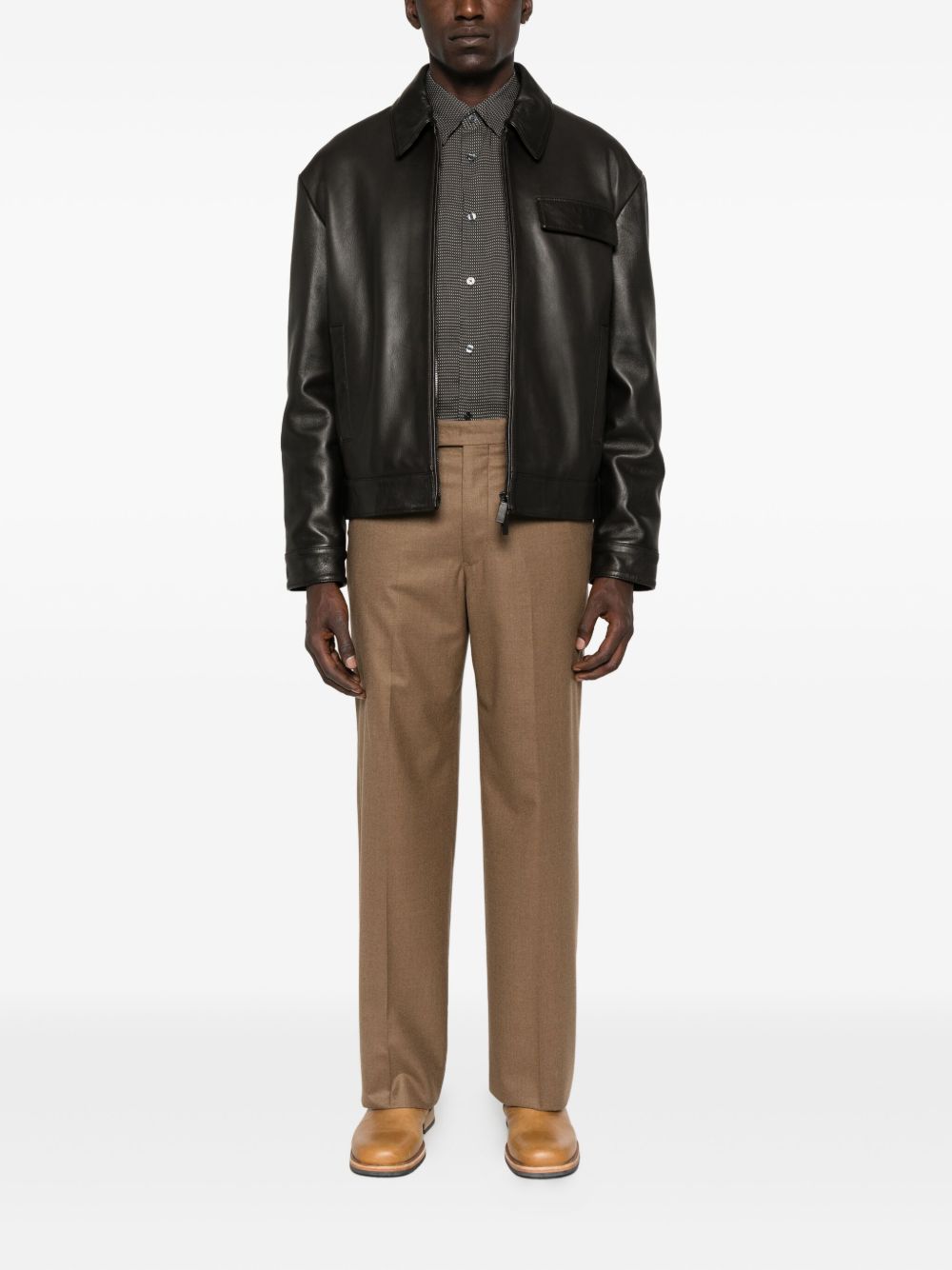 Emporio Armani Pressed-crease front-fastening trousers Emporio Armani