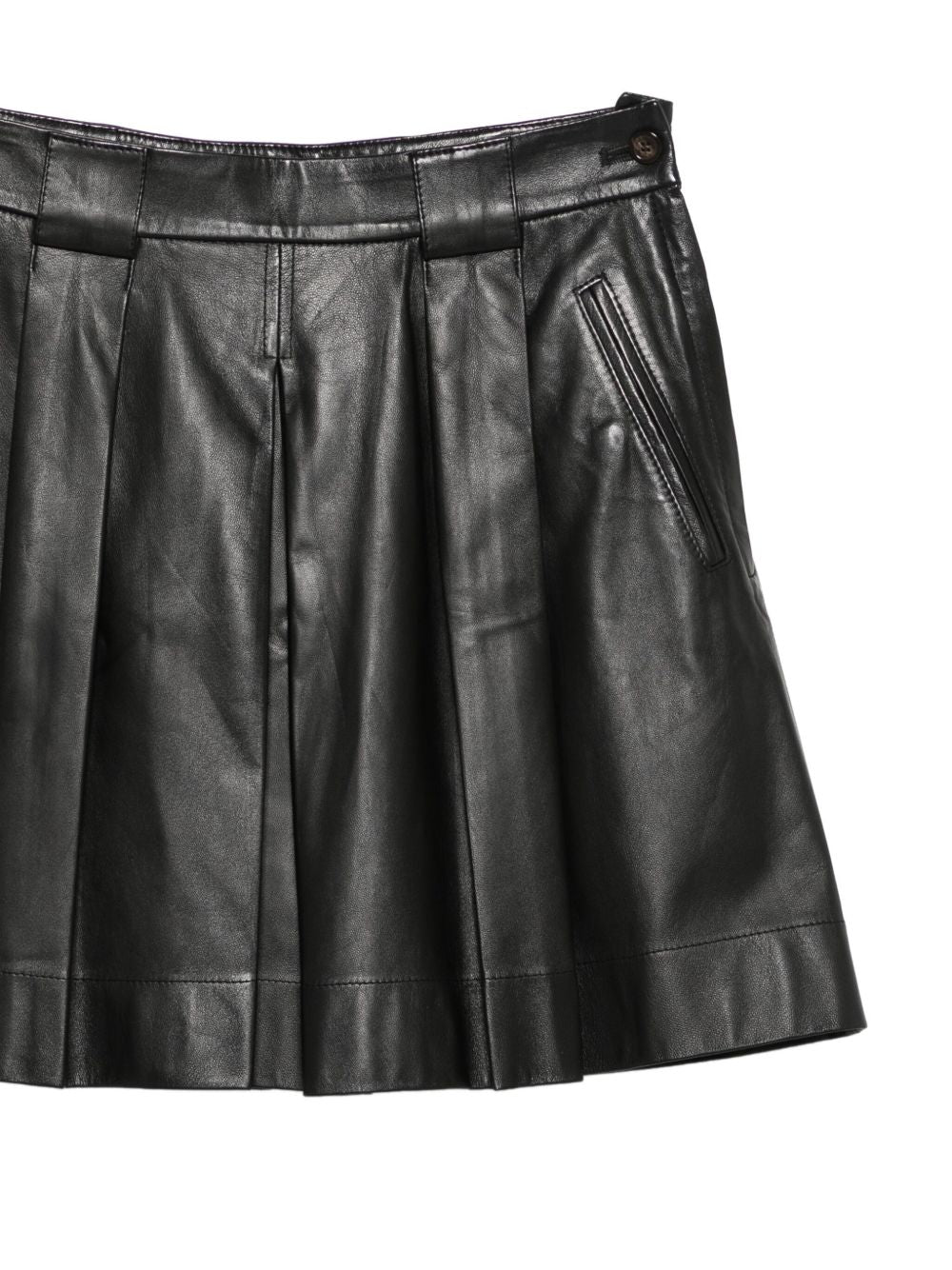 Emporio Armani Pleated leather mini skirt Emporio Armani