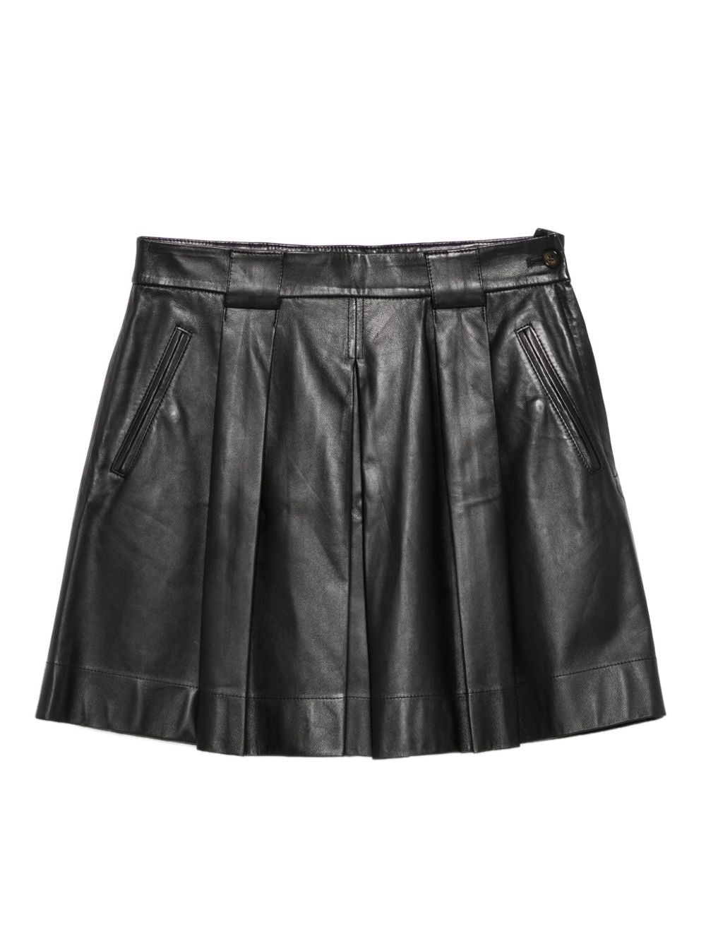Emporio Armani Pleated leather mini skirt Emporio Armani