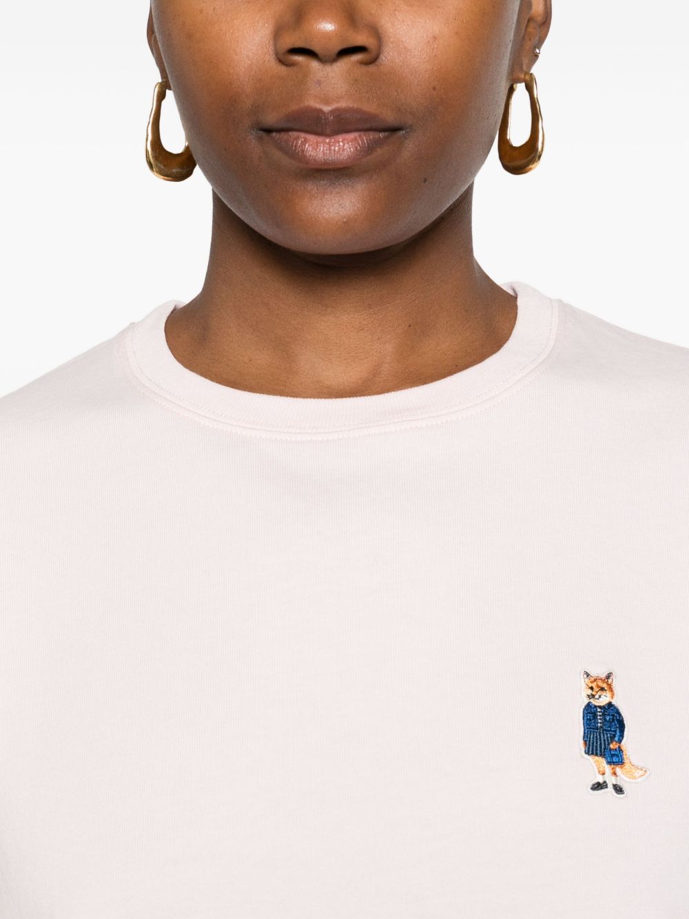 Maison Kitsuné Fox-embroidered cotton T-shirt Maison Kitsuné