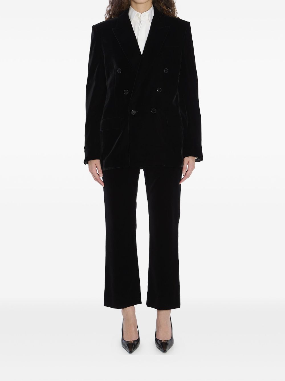 Saint Laurent Cassandre double-breasted velvet jacket Saint Laurent