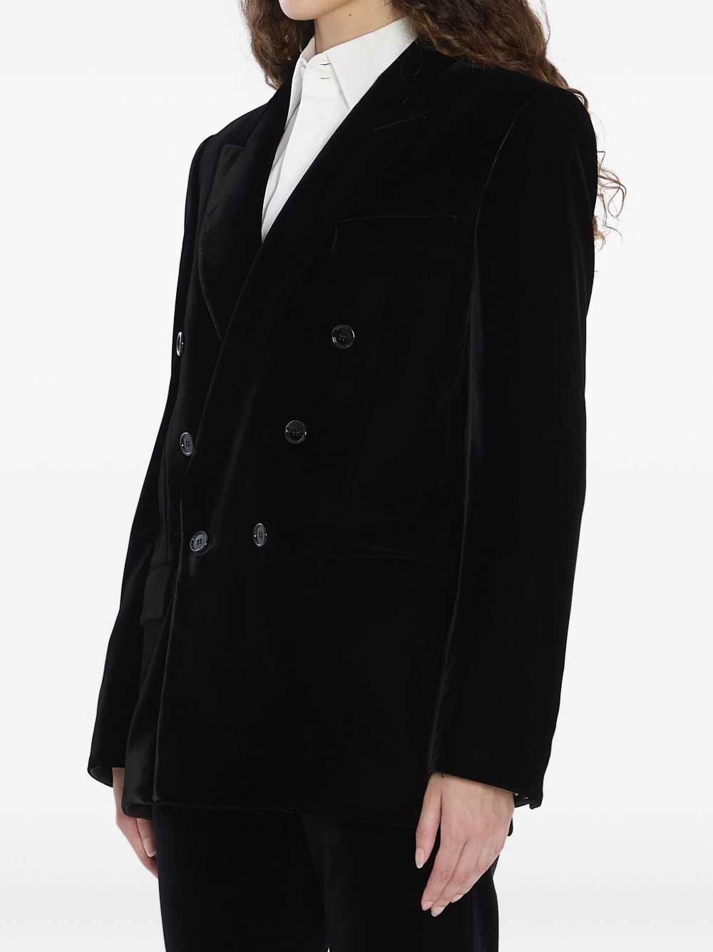 Saint Laurent Cassandre double-breasted velvet jacket Saint Laurent