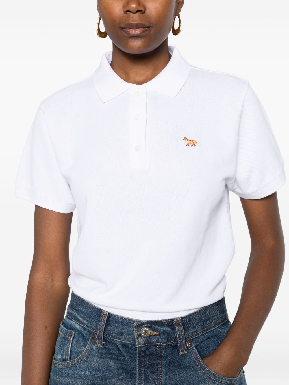 Maison Kitsuné Fox-embroidered polo shirt Maison Kitsuné