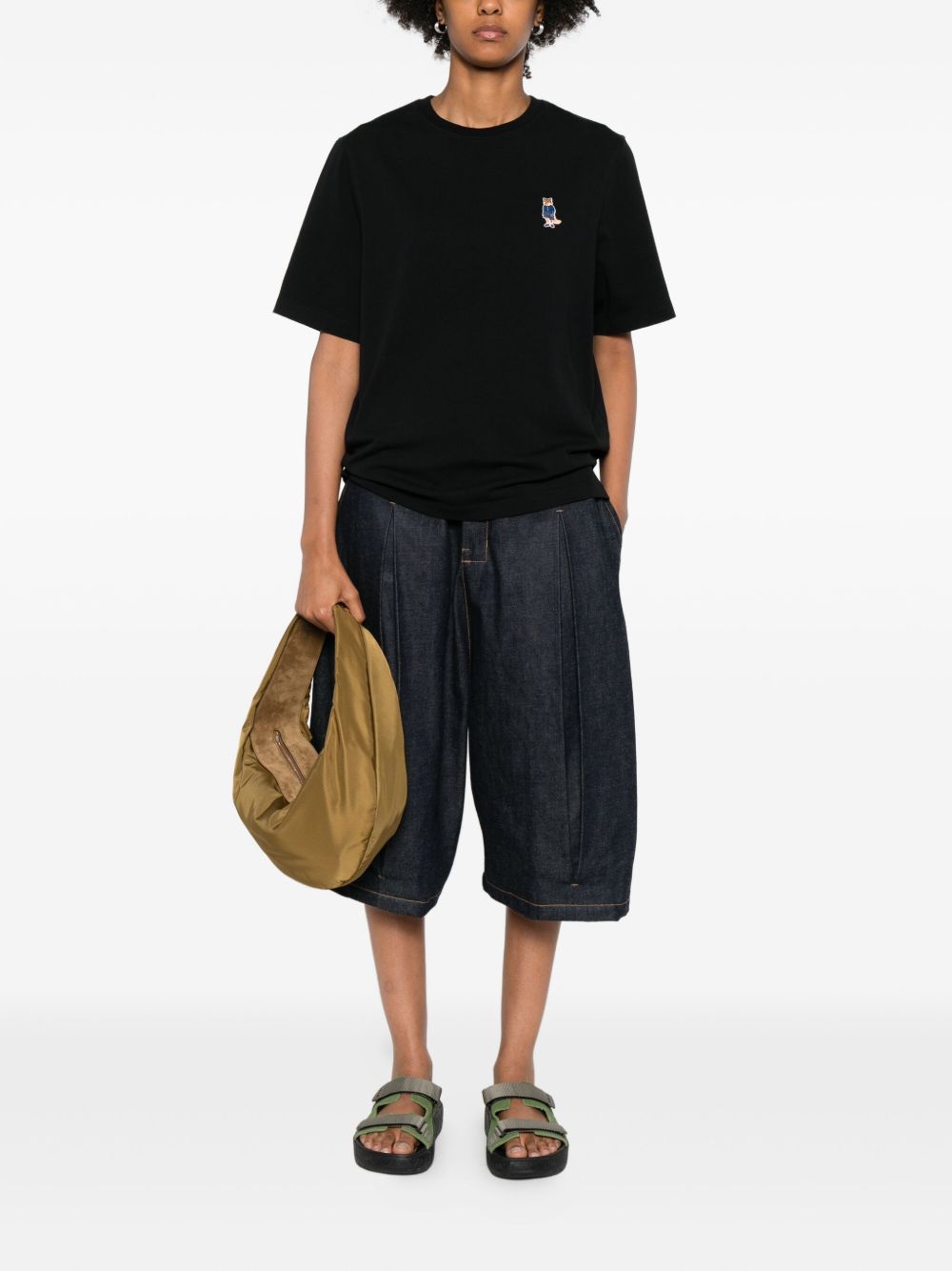 Maison Kitsuné Cotton T-shirt with fox embroidery Maison Kitsuné