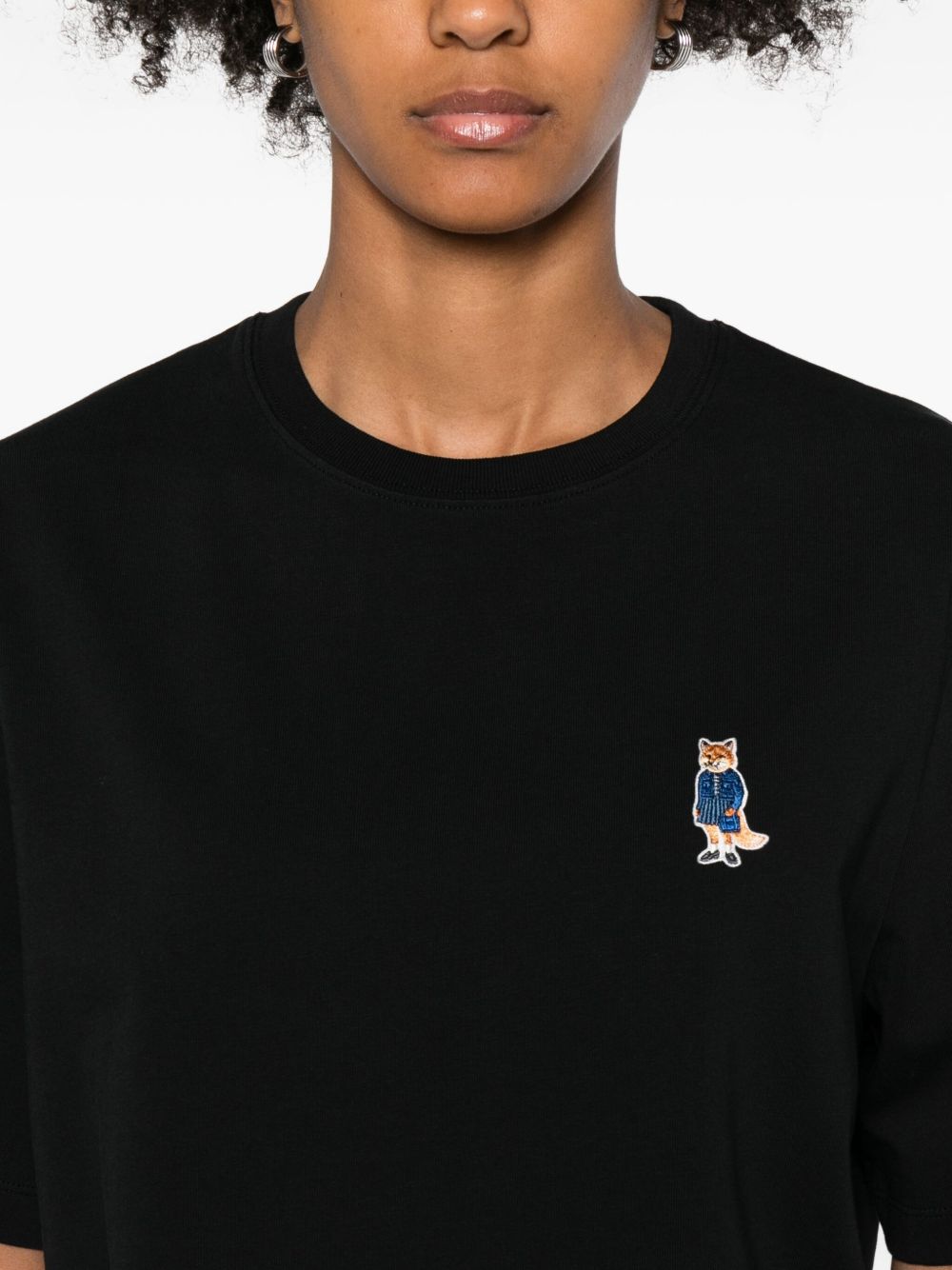 Maison Kitsuné Cotton T-shirt with fox embroidery Maison Kitsuné