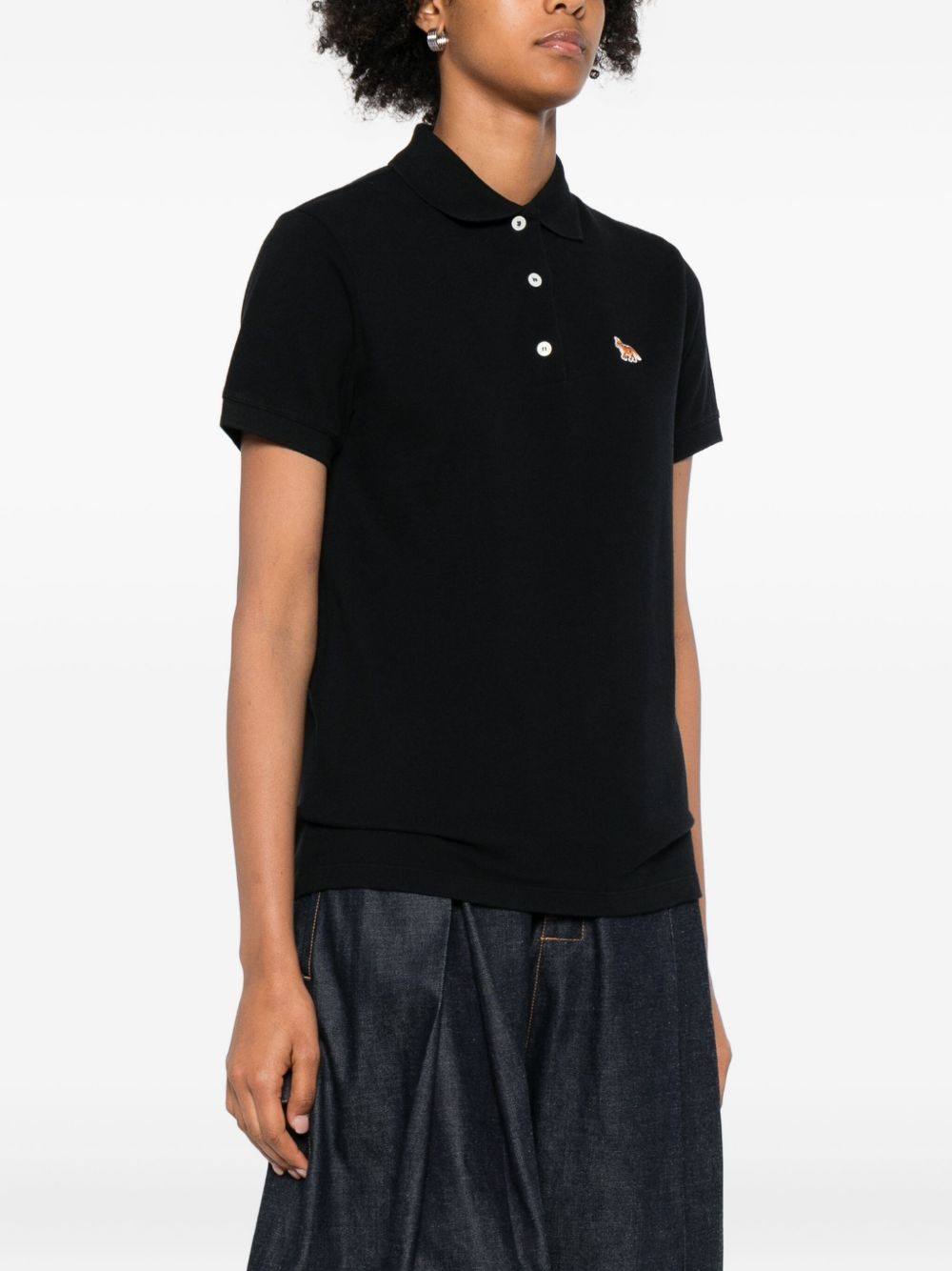 Maison Kitsuné Fox-embroidered polo shirt Maison Kitsuné