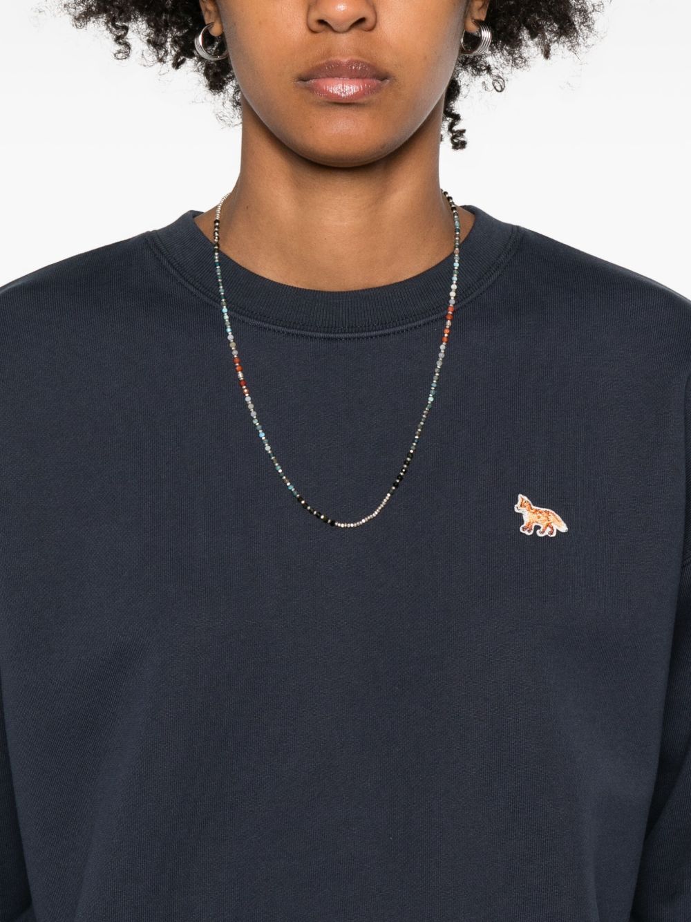 Maison Kitsuné Fox-embroidered cotton sweatshirt Maison Kitsuné