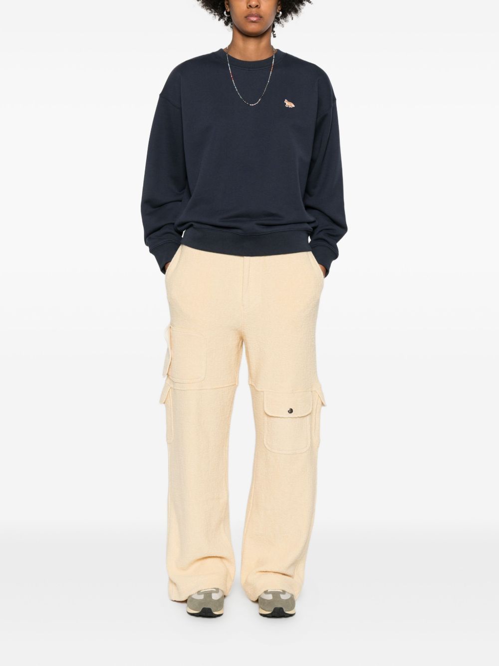 Maison Kitsuné Fox-embroidered cotton sweatshirt Maison Kitsuné