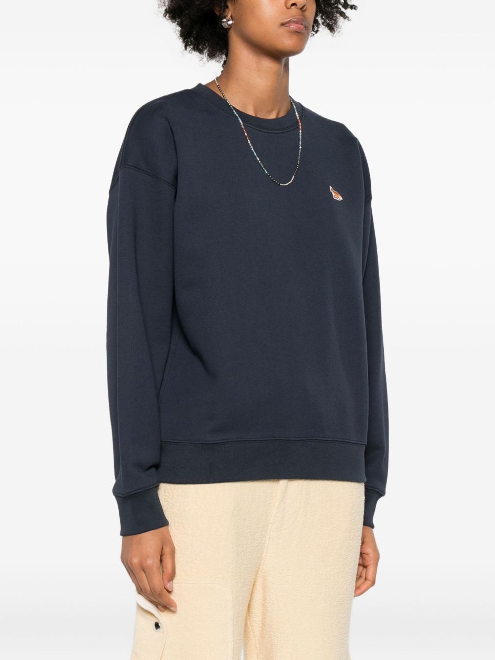 Maison Kitsuné Fox-embroidered cotton sweatshirt Maison Kitsuné