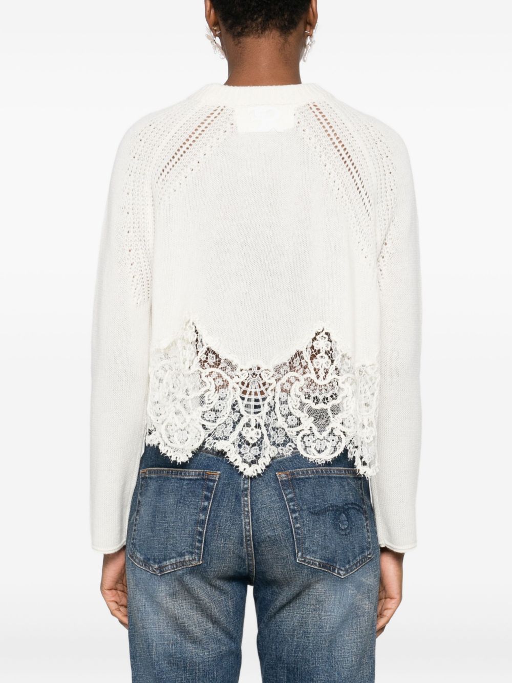 Ermanno Scervino Lace-trimmed sweater Ermanno Scervino