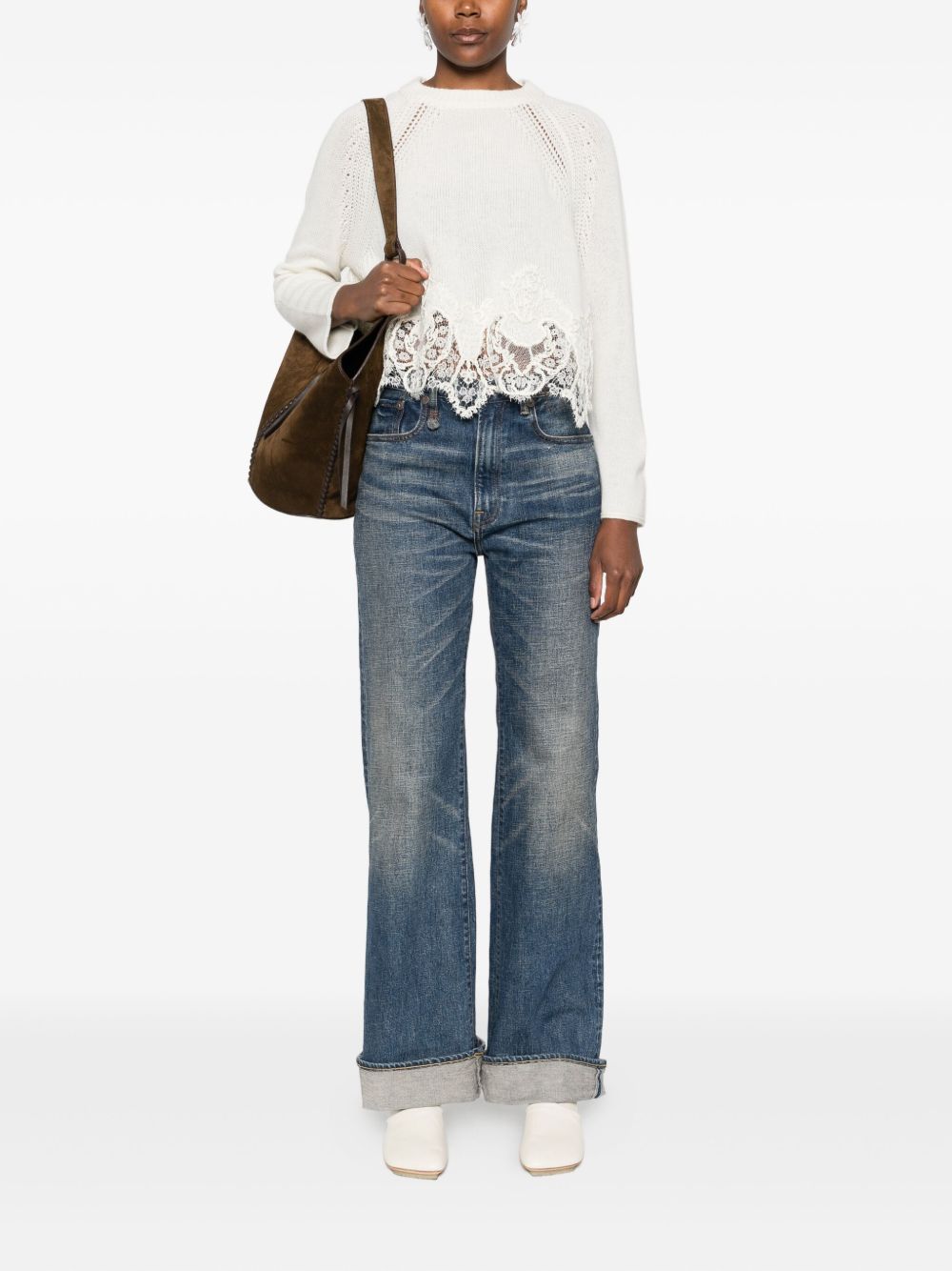 Ermanno Scervino Lace-trimmed sweater Ermanno Scervino