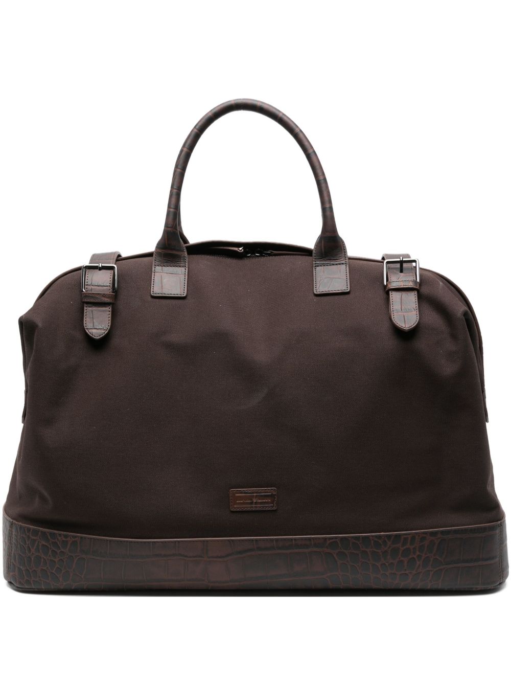 Emporio Armani Duffel bag with crocodile-print leather details Emporio Armani