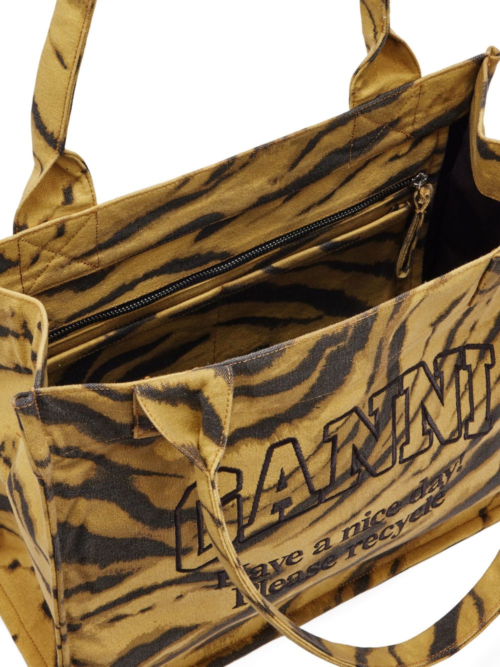 Ganni Zebra Print Large Tote Ganni