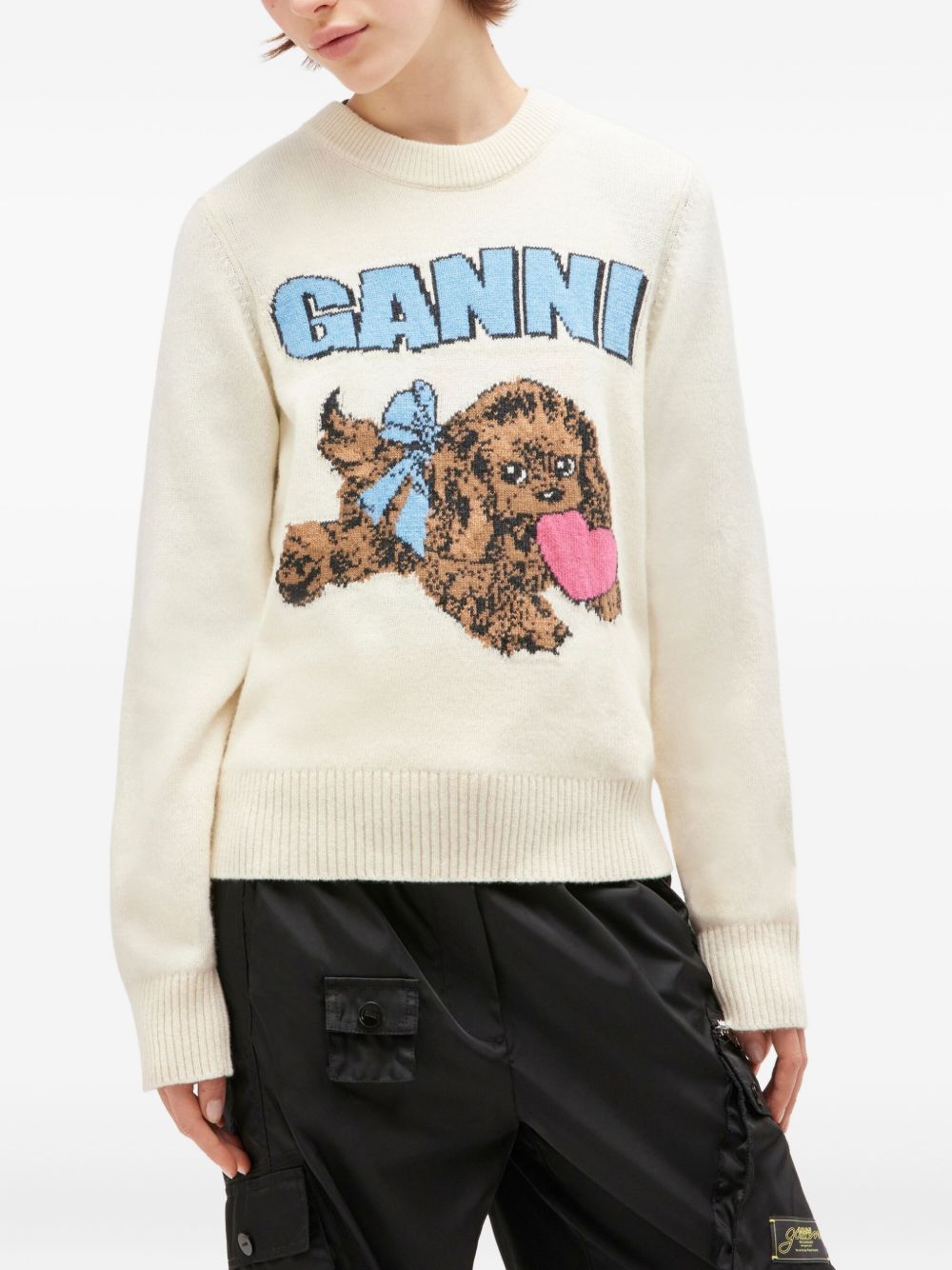 GANNI Sweaters Beige Ganni