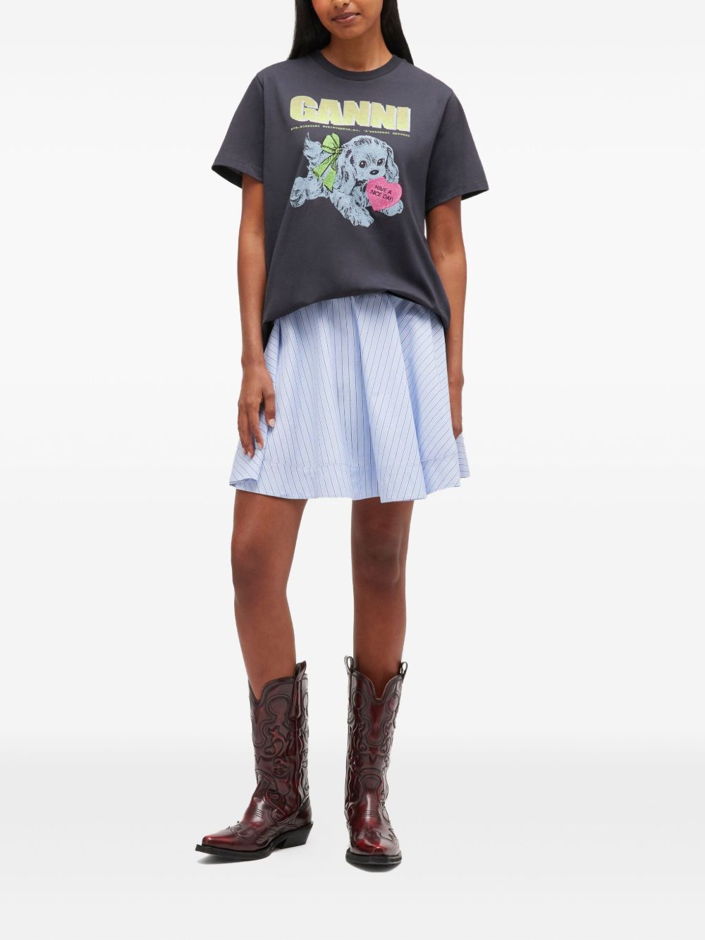 GANNI T-shirts and Polos Grey Ganni