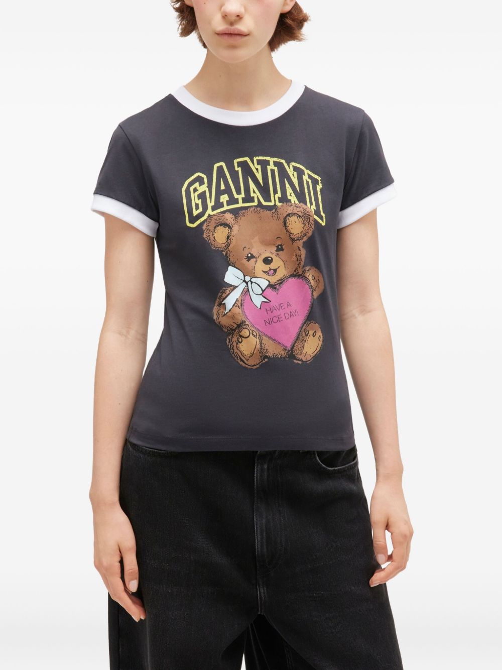 GANNI T-shirts and Polos Grey Ganni