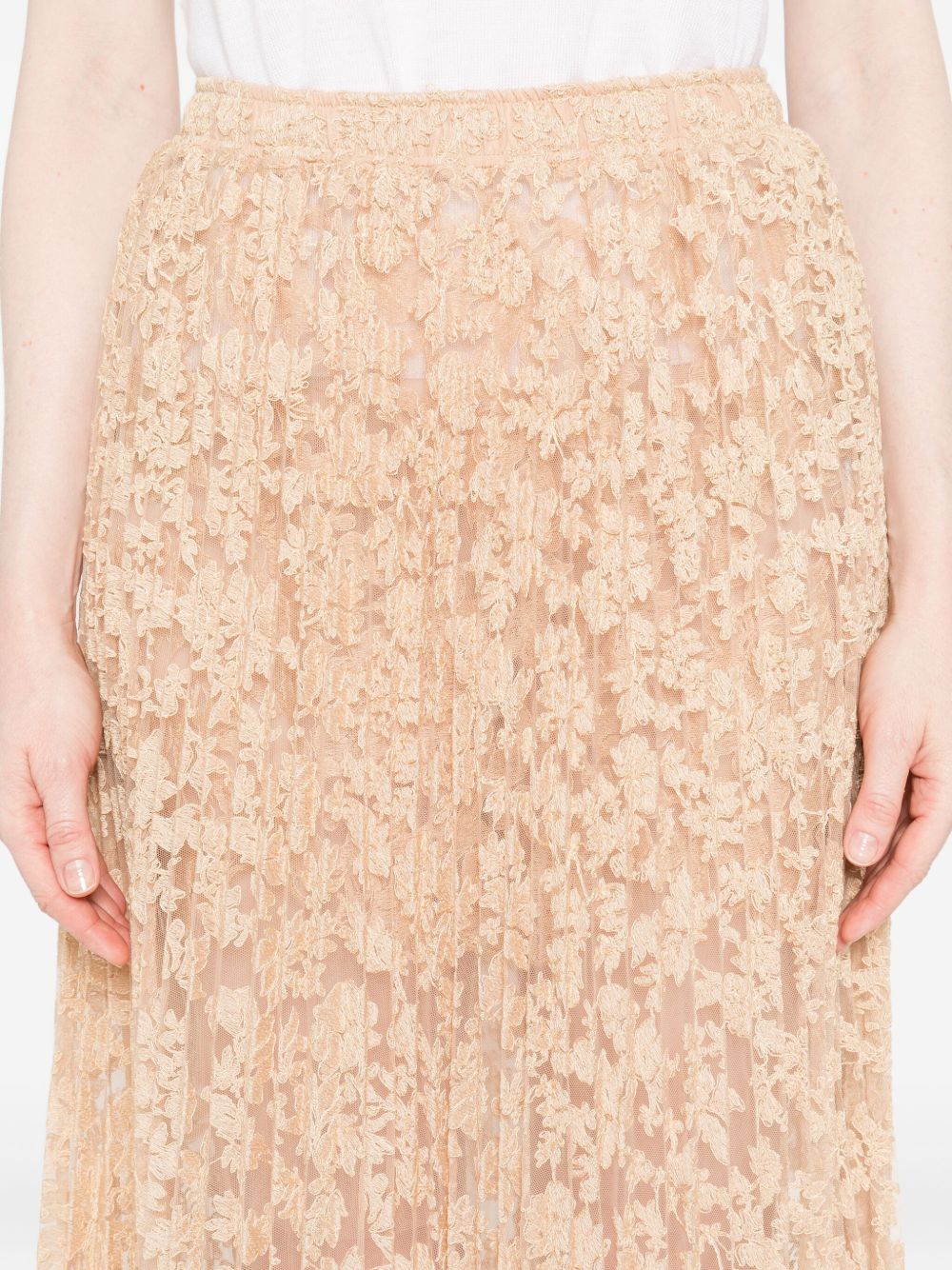 Ermanno Scervino Pleated floral-lace skirt Ermanno Scervino