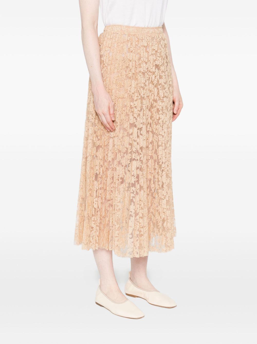 Ermanno Scervino Pleated floral-lace skirt Ermanno Scervino