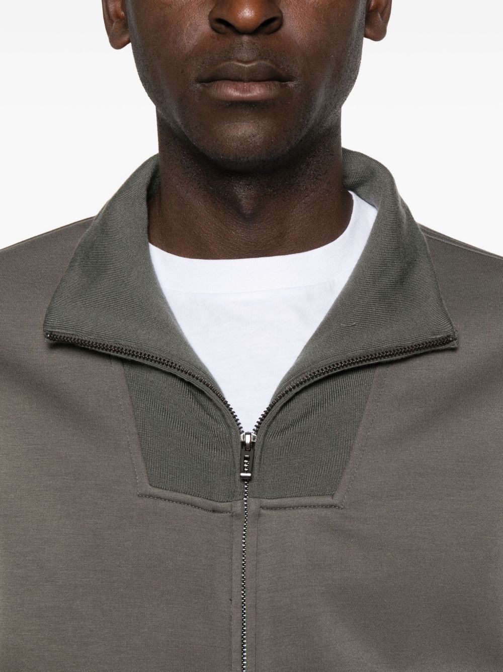 Emporio Armani Zip-front panelled sweater Emporio Armani