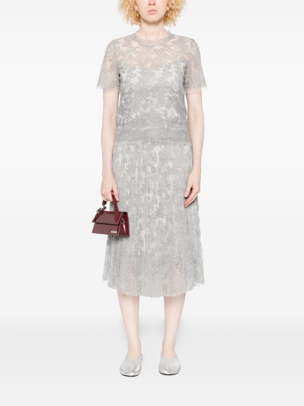 Ermanno Scervino Pleated floral midi skirt Ermanno Scervino